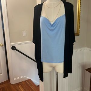 Brightly Twisted Navy Shawl. One size